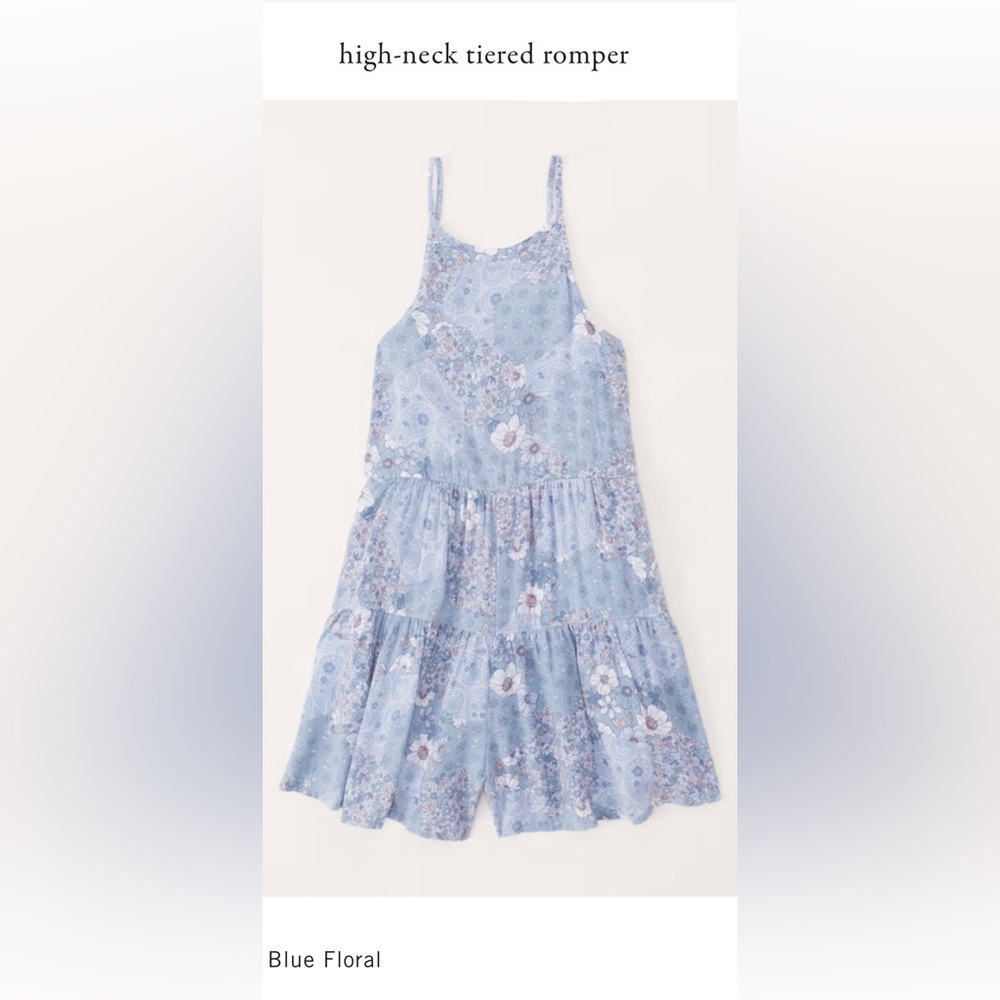 Abercrombie Kids Blue Floral Romper
